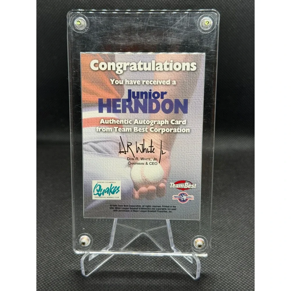 1999 Team Best Junior Herndon Autograph Card Rancho Cucamonga Quakes SC236